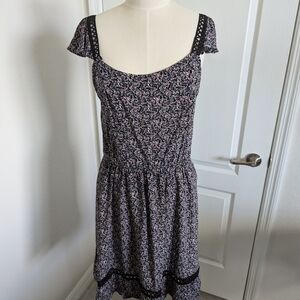 Charming Charlie Black and White Ruffled Sundress